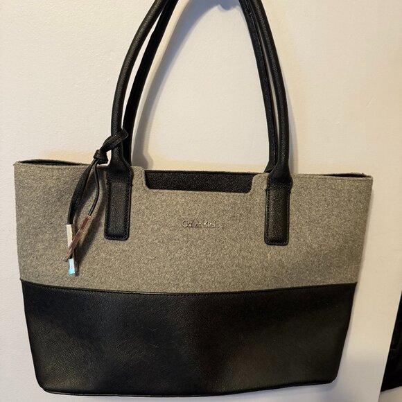 Calvin Klein Grey Wool Tote - Picture 1 of 1